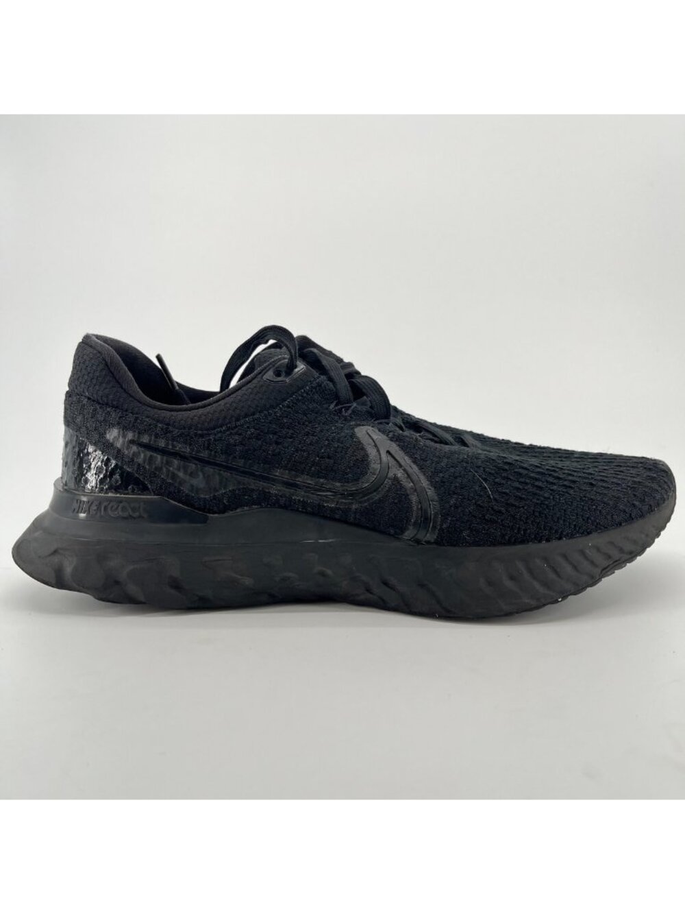 Nike React Infinity Run Flyknit 3 Mens Size 11 Black Running Shoes Sneakers